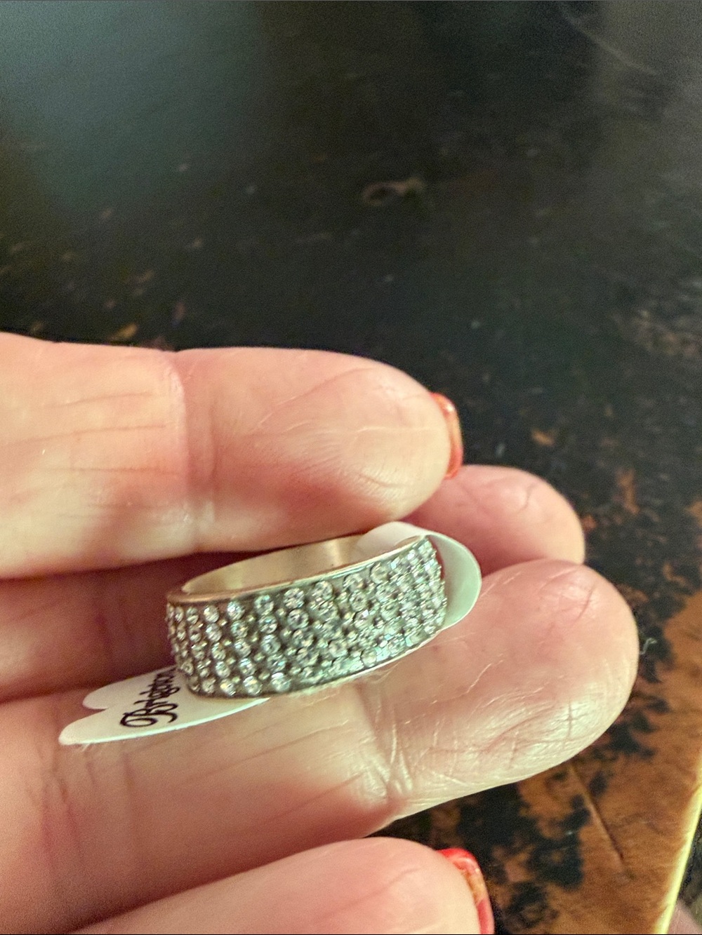 Brighton Silver Multi-Row Crystal Band Ring - Picture 3 of 4